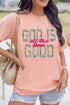 Heat Transfer Slogan Pattern Graphic Statement Tee