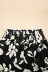 Bohemian Floral Print Smocked High Waist Wide Leg Pants
