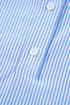 Pinstripe Long Sleeve Smocked Cuff Button Shirt Collar Blouse