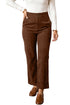 Corduroy Elastic Waist Straight Leg Ankle Length Pants