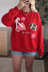 Gingham Patch Embroidered Rugby Print Stars Sweatshirt