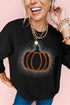 Polyester Cotton Rhinestone Pumpkin Graphic Pullover Sweatshirt