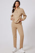 High Neck Buttoned Placket Fleece Lounge Set