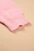 Drop Shoulder Round Neck Towel Embroidery Slogan Pullover Sweater