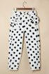 Polka Dot Print Bow Detail Pocketed Denim Jeans