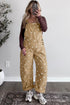 Polka Dot Print Bib Pocket Denim Barrel Overalls Jumpsuit