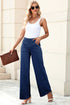 Casual Solid Loose Fit Wide Leg Jeans
