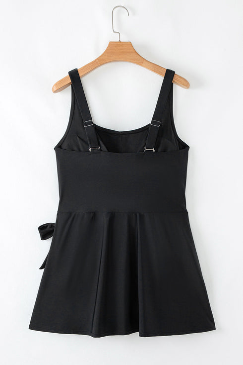 Exclusive Casual Square Neck Knotted One Piece Swimwear