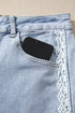 Lace Trim Full Length Regular Fit Jeans