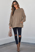 Textured Drop Shoulder Round Neck Pullover Sweatshirt