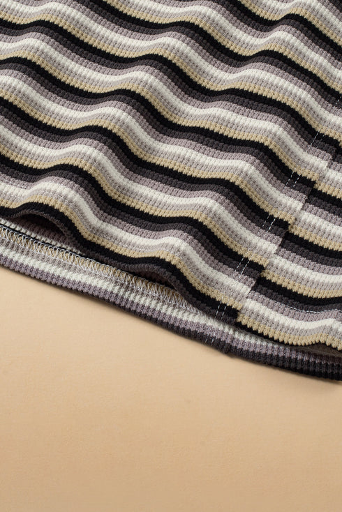 Striped Tassel Detail Tee And Wide Leg Pant Sets