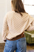 Plush Checkered Twisted Rib Long Sleeve Top