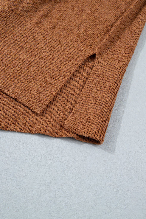 Embroidery Oversized Drop Shoulder Round Neck Sweater