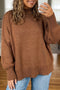 Oversized Ribbed Knit Long Sleeve Tunic Sweater