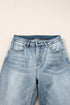 Exclusive Distressed Raw Edge Straight Denim Jeans