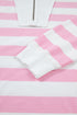 Striped Patchwork Zipper Pullover Elastic Waist Shorts Two Piece Short Set