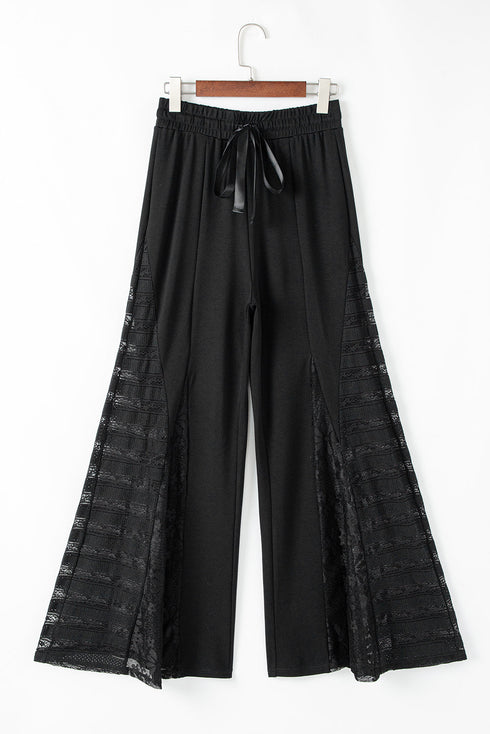 Bohemian Sheer Lace Patchwork Wide Leg Pants