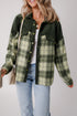 Mixed Patchwork Snap Button Casual Plaid Shacket