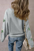 Sequin Tree Graphic Drop Shoulder Pullover Sweatshirt