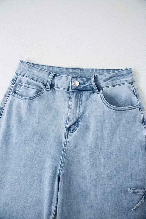 Bow Knot Side Detail Loose Wide Leg Jeans