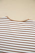 Striped Ruffle Sleeve V Neck Drawstring Pant Set