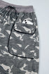 Camouflage Print Drawstring Waist Cargo Barrel Pants