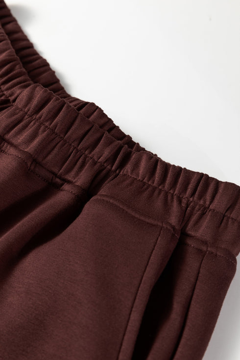 Active Solid Cropped Hoodie Drawstring Jogger Pant Set