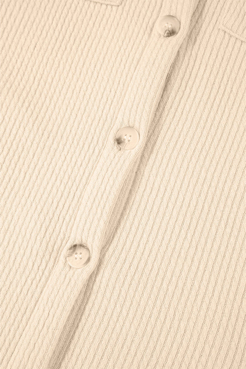 Casual Textured Corduroy Long Sleeve Button Down Jacket