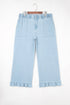 Elastic Waist Ruffled Wide Leg Denim Pants
