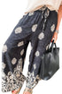 Bohemian Paisley Print Elastic Waist Wide Leg Pants