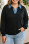 V Neck Tunic Shift Long Sleeve Top
