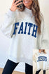 Faith Jesus Double Sided Letter Print High Neck Sweatshirt
