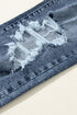 Distressed Frayed Slim Fit High Waist Denim Jeans