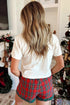 Letter Print Top Elastic Waist Pocket Shorts Lounge Set