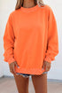 Mock Neck Plaid Pattern Trim Oversized Sweatshirt