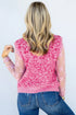Leopard Print Knit Sleeveless Regular Sweater Vest