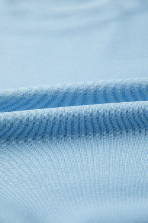 Casual Solid Loose Tee Drawstring Wide Leg Pant Sets