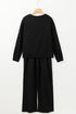 Casual Solid Pullover And Seamed Lounge Pant Set