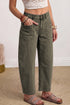 Square Patch Pocket Ankle Length Barrel Jeans