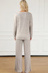 Ribbed Knit Wide Leg Slouchy Two Piece Loungewear