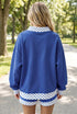 Polka Dot Trim Baggy Pullover Two Piece Short Set