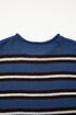 Acrylic Striped Pattern Drop Shoulder Button Cardigan