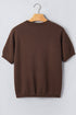 Polyester Western Print Short Sleeve Knit Sweater