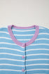 Striped Long Sleeve Round Neck Open Front Cardigan