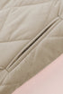 Solid Quilted Snap Button Hooded Puffer Coat