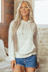 Floral Print Ribbing Drawstring Hem Long Sleeve Hoodie