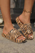 Polyester Tiger Print Hollow Out Detail Slipper