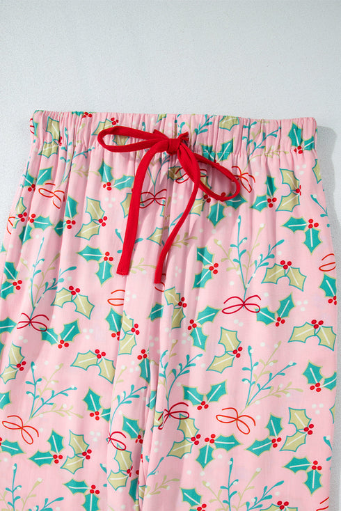 Floral Print Wide Leg Southern Belle Christmas Sleepwear
