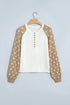 Polka Dot Button V Neck Long Sleeve Sweater