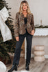 Exclusive All Over Leopard Print Quilted Tie Front Jacket